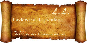 Levkovics Lizander névjegykártya